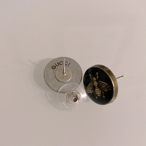 Vintage Gucci Button Earrings Upcycled - Picture 3 of 7